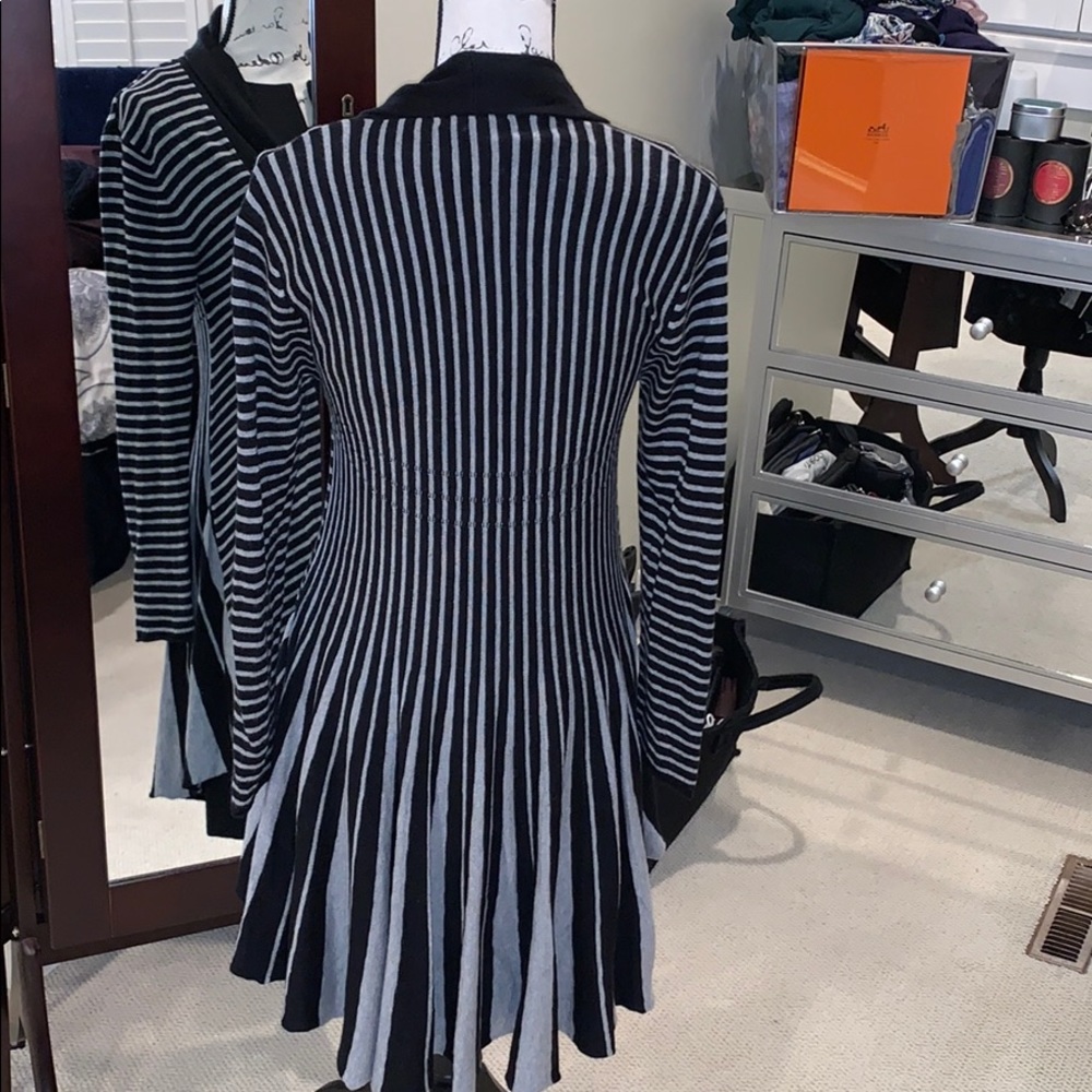 AVALIN black and grey striped cardigan coat